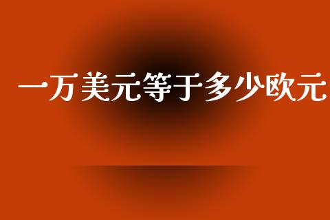 一万美元等于多少欧元_https://m.15771688.com_期货手续费_第1张