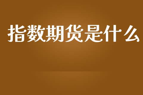 指数期货是什么_https://m.15771688.com_美国道指_第1张