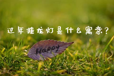 过年挂龙灯是什么寓意？_https://m.15771688.com_美国道指_第1张