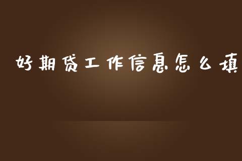 好期贷工作信息怎么填_https://m.15771688.com_期货开户_第1张