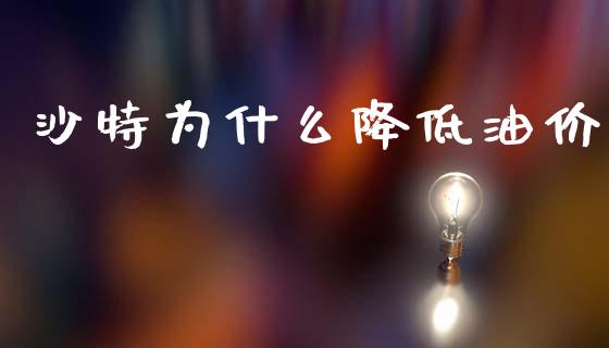 沙特为什么降低油价_https://m.15771688.com_期货开户_第1张