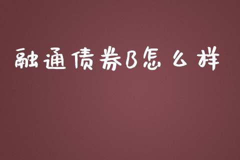融通债券B怎么样_https://m.15771688.com_期货手续费_第1张