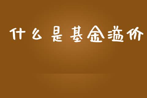 什么是基金溢价_https://m.15771688.com_期货手续费_第1张