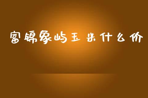 富锦象屿玉米什么价_https://m.15771688.com_期货开户_第1张