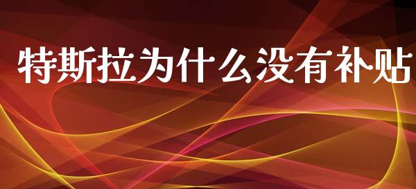 特斯拉为什么没有补贴_https://m.15771688.com_期货开户_第1张