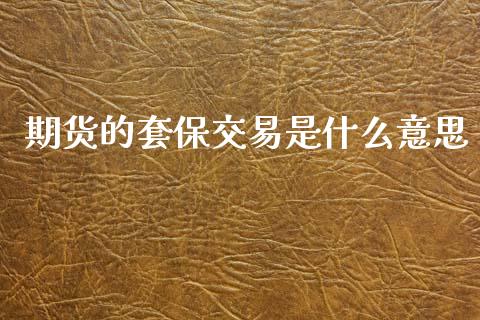 期货的套保交易是什么意思_https://m.15771688.com_期货手续费_第1张