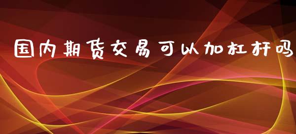 国内期货交易可以加杠杆吗_https://m.15771688.com_期货手续费_第1张