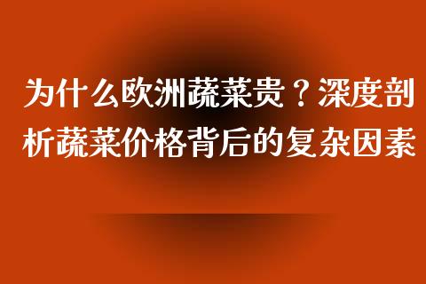 为什么欧洲蔬菜贵？深度剖析蔬菜价格背后的复杂因素_https://m.15771688.com_期货开户_第1张