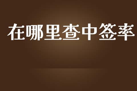 在哪里查中签率_https://m.15771688.com_期货开户_第1张