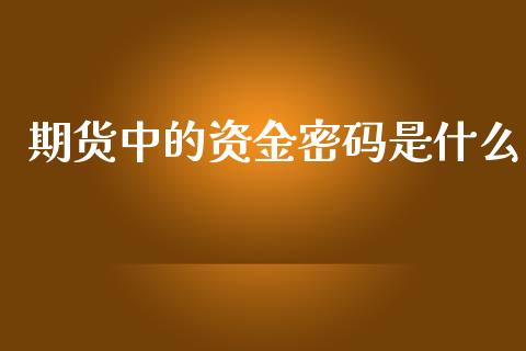 期货中的资金密码是什么_https://m.15771688.com_道指实时行情_第1张