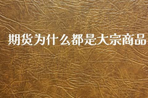 期货为什么都是大宗商品_https://m.15771688.com_期货手续费_第1张