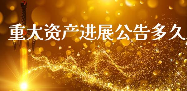 重大资产进展公告多久_https://m.15771688.com_美国道指_第1张