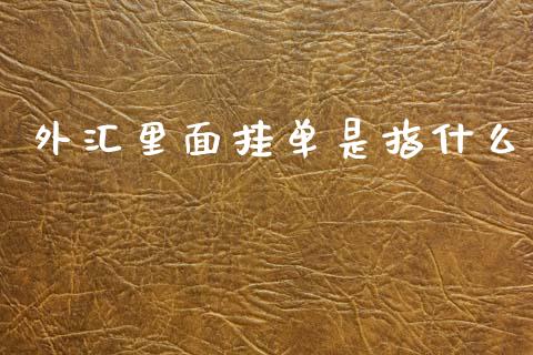 外汇里面挂单是指什么_https://m.15771688.com_期货手续费_第1张