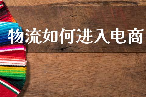 物流如何进入电商_https://m.15771688.com_期货开户_第1张