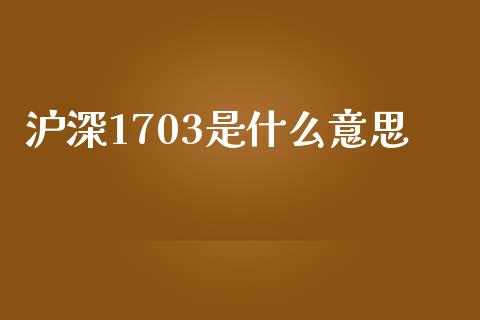 沪深1703是什么意思_https://m.15771688.com_期货手续费_第1张