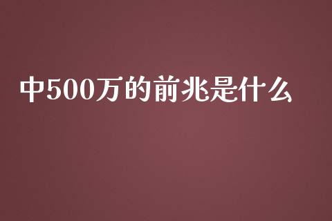 中500万的前兆是什么_https://m.15771688.com_期货手续费_第1张