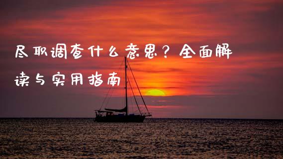 尽职调查什么意思？全面解读与实用指南_https://m.15771688.com_美国道指_第1张
