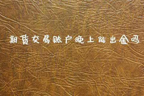 期货交易账户晚上能出金吗_https://m.15771688.com_期货手续费_第1张