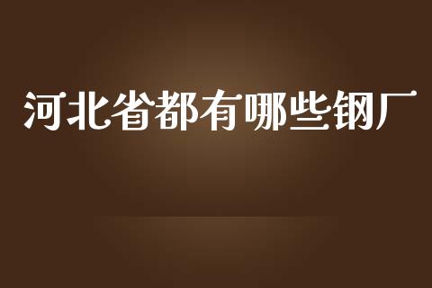 河北省都有哪些钢厂_https://m.15771688.com_美国道指_第1张