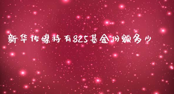 新华传媒持有825基金份额多少_https://m.15771688.com_期货开户_第1张