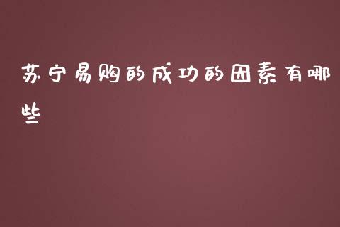苏宁易购的成功的因素有哪些_https://m.15771688.com_期货手续费_第1张