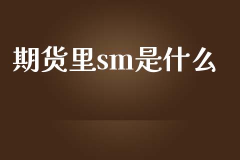期货里sm是什么_https://m.15771688.com_美国道指_第1张