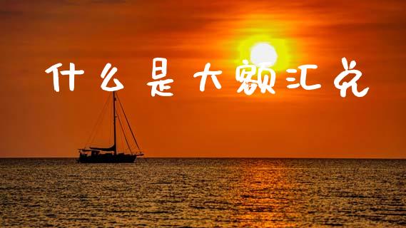 什么是大额汇兑_https://m.15771688.com_期货手续费_第1张