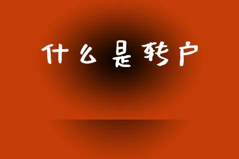 什么是转户_https://m.15771688.com_期货开户_第1张