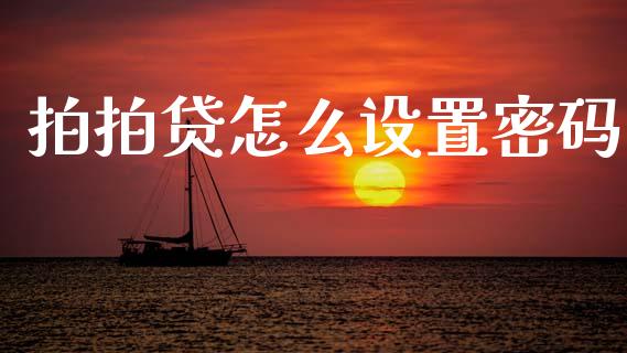 拍拍贷怎么设置密码_https://m.15771688.com_期货手续费_第1张