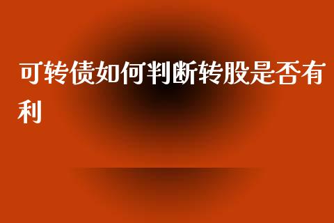 可转债如何判断转股是否有利_https://m.15771688.com_道指实时行情_第1张