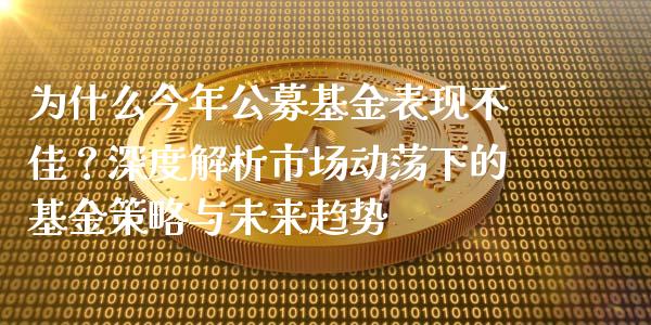 为什么今年公募基金表现不佳？深度解析市场动荡下的基金策略与未来趋势_https://m.15771688.com_期货手续费_第1张