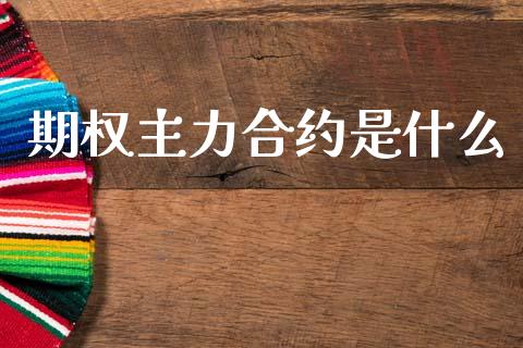 期权主力合约是什么_https://m.15771688.com_期货手续费_第1张