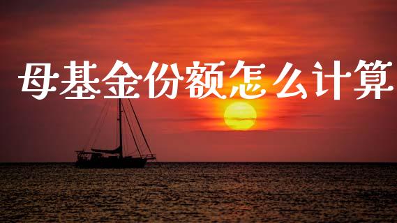母基金份额怎么计算_https://m.15771688.com_期货手续费_第1张