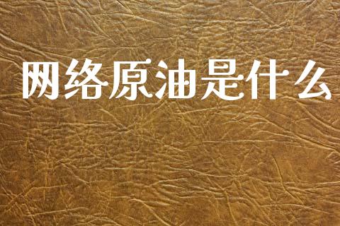 网络原油是什么_https://m.15771688.com_期货开户_第1张