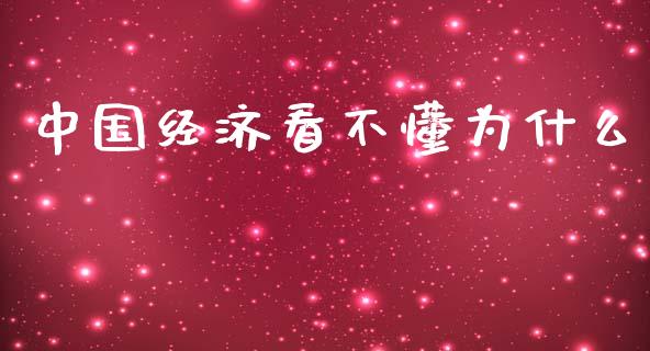 中国经济看不懂为什么_https://m.15771688.com_期货开户_第1张