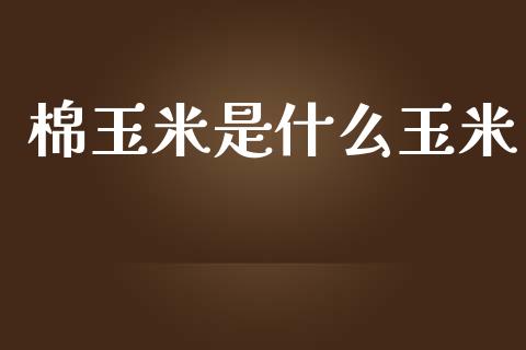 棉玉米是什么玉米_https://m.15771688.com_期货手续费_第1张