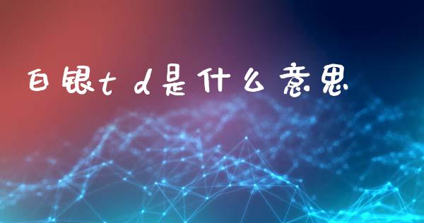 白银t d是什么意思_https://m.15771688.com_道指实时行情_第1张