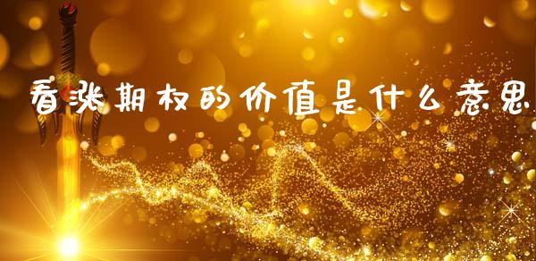 看涨期权的价值是什么意思_https://m.15771688.com_期货手续费_第1张