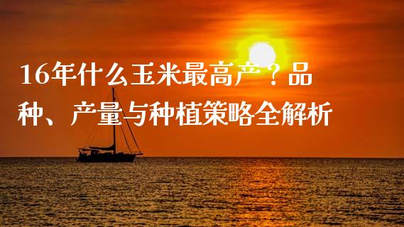 16年什么玉米最高产？品种、产量与种植策略全解析_https://m.15771688.com_道指实时行情_第1张