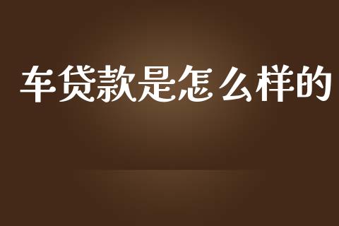 车贷款是怎么样的_https://m.15771688.com_期货手续费_第1张