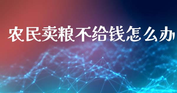 农民卖粮不给钱怎么办_https://m.15771688.com_期货开户_第1张