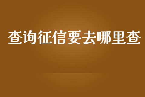 查询征信要去哪里查_https://m.15771688.com_期货手续费_第1张