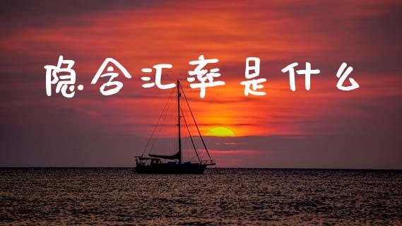 隐含汇率是什么_https://m.15771688.com_美国道指_第1张