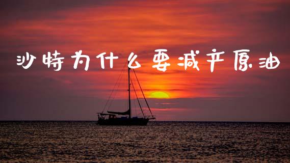 沙特为什么要减产原油_https://m.15771688.com_美国道指_第1张