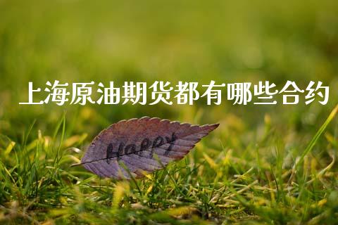 上海原油期货都有哪些合约_https://m.15771688.com_期货开户_第1张