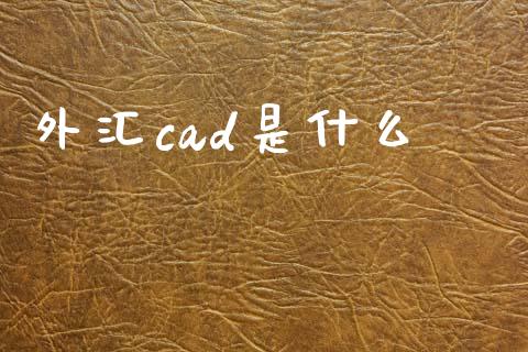 外汇cad是什么_https://m.15771688.com_期货手续费_第1张