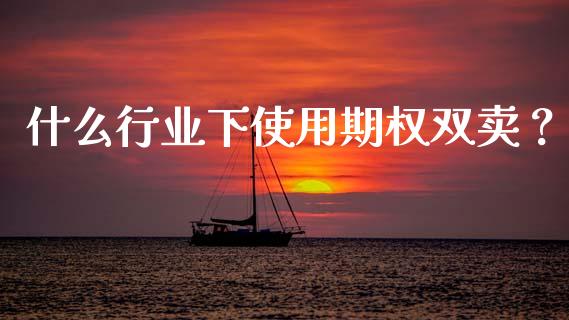 什么行业下使用期权双卖？_https://m.15771688.com_道指实时行情_第1张