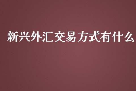 新兴外汇交易方式有什么_https://m.15771688.com_道指实时行情_第1张