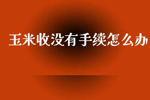 玉米收没有手续怎么办_https://m.15771688.com_美国道指_第1张