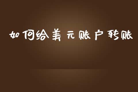 如何给美元账户转账_https://m.15771688.com_期货手续费_第1张